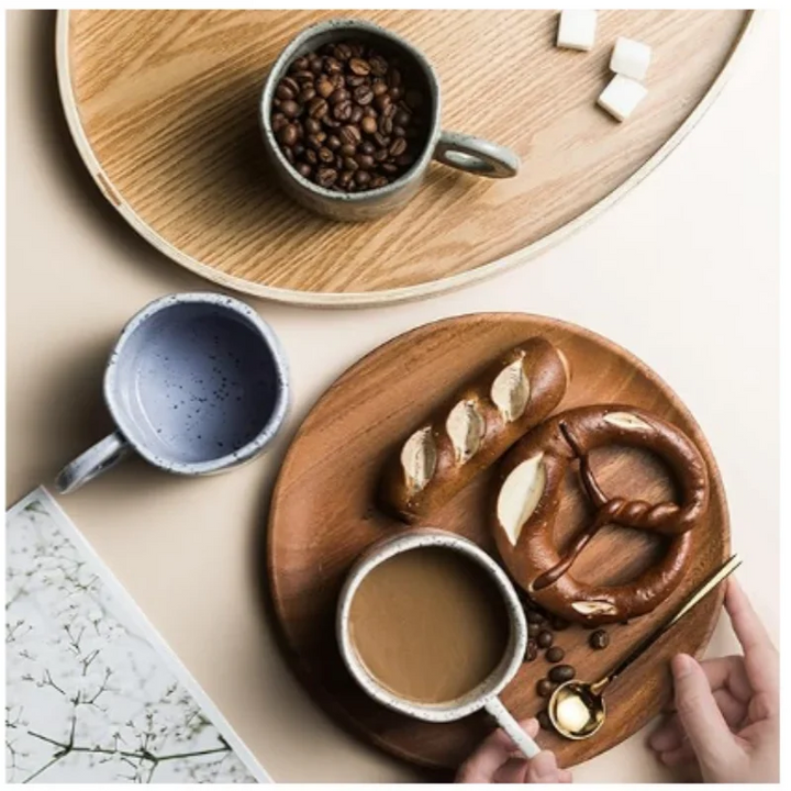 Ceramic Coffee Mug with Ring Handle