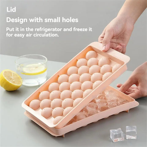 Round Ice Cube Tray with Lid