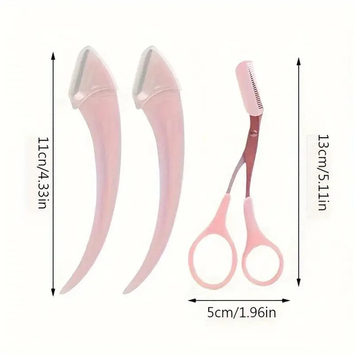 Eyebrow Trimmer Kit with Razor and Scissors