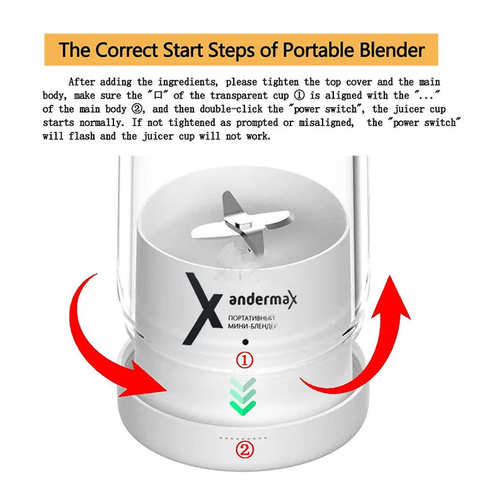 Mini Portable Electric Blender Juicer