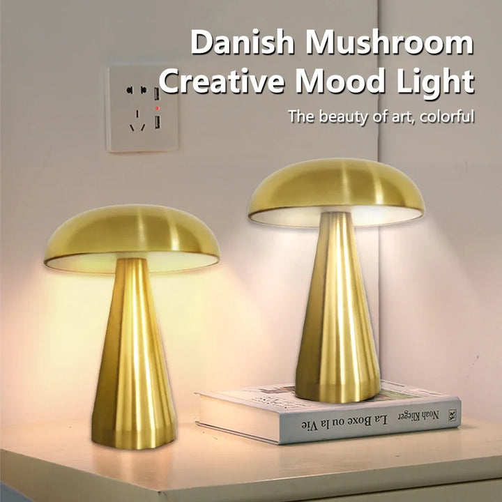 Mushroom LED Touch Dimmable Rechargeable Table Lamp