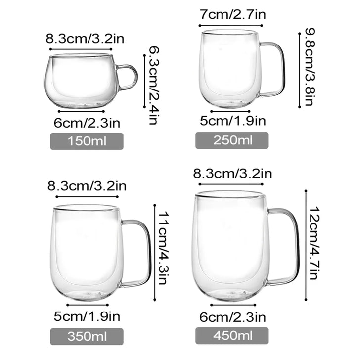 Double Wall Borosilicate Glass Mug