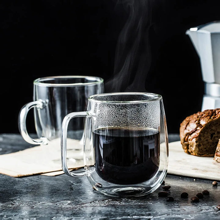 Double Wall Borosilicate Glass Mug