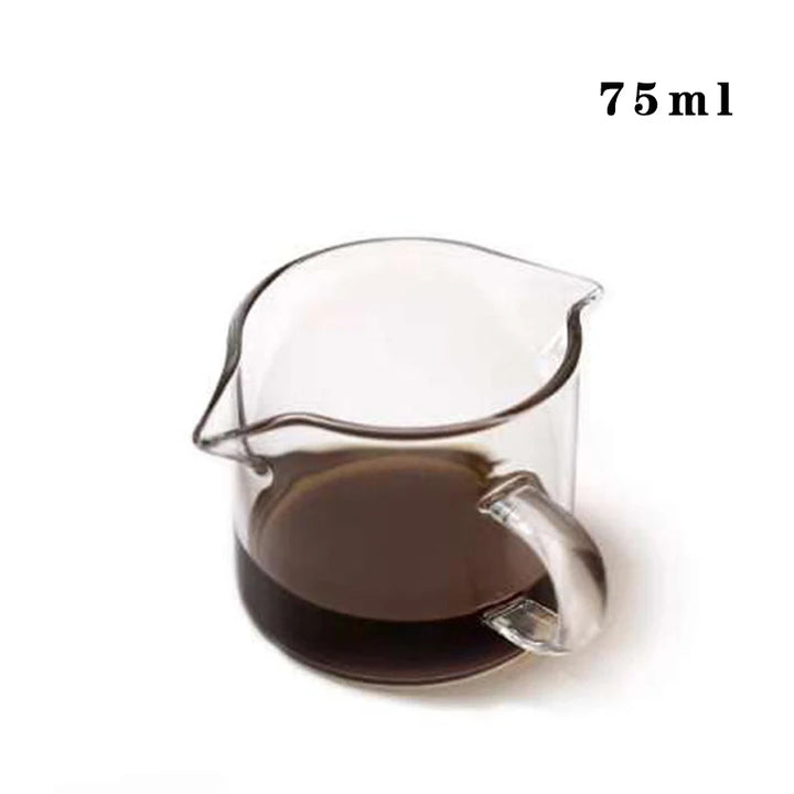 75ml Glass Espresso Measuring Cup with Handle & Spouts