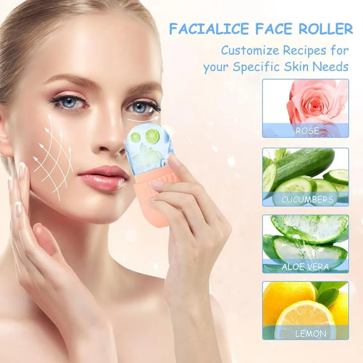 Stainless Steel Ice Face Roller & Gua Sha Board Set