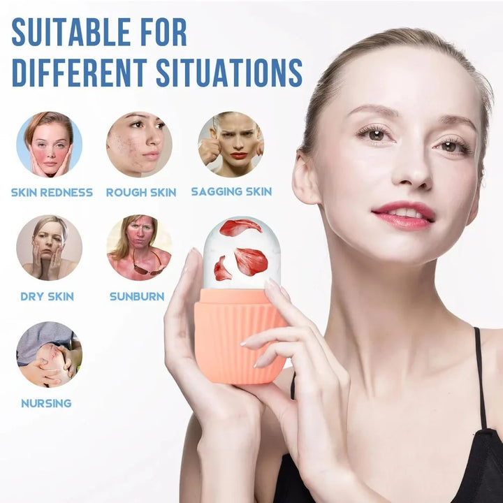 Stainless Steel Ice Face Roller & Gua Sha Board Set