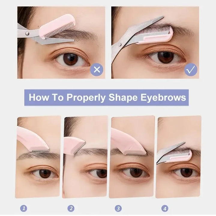 Eyebrow Trimmer Kit with Razor and Scissors