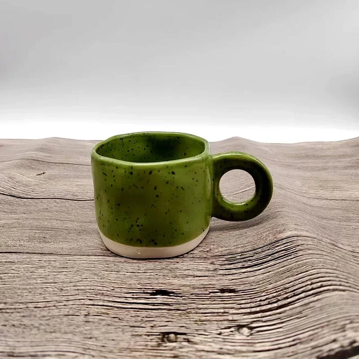 Ceramic Coffee Mug with Ring Handle