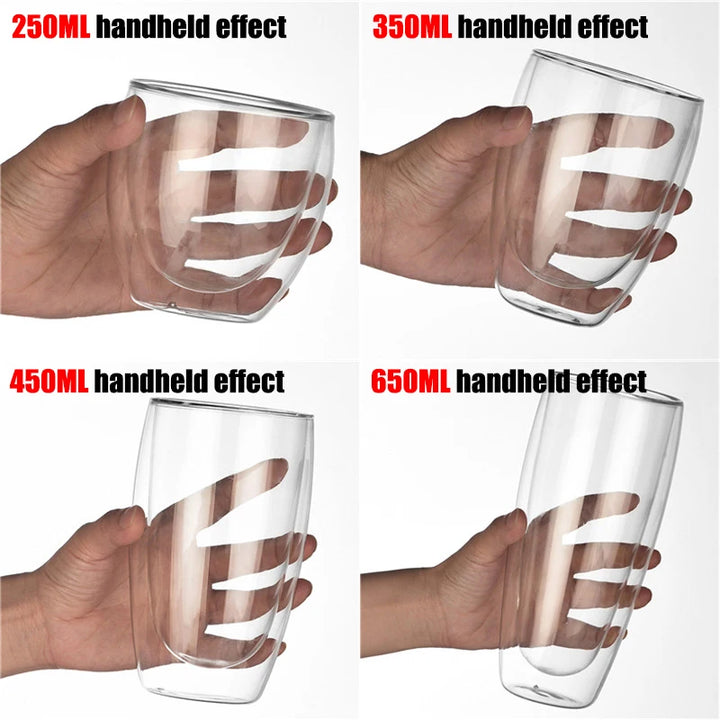 Double Wall Borosilicate Glass Mug