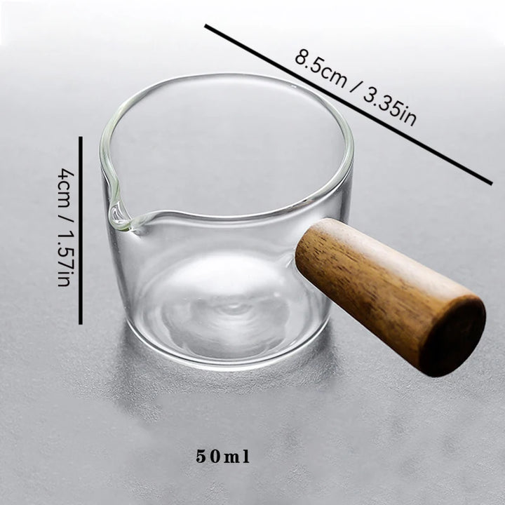 75ml Glass Espresso Measuring Cup with Handle & Spouts