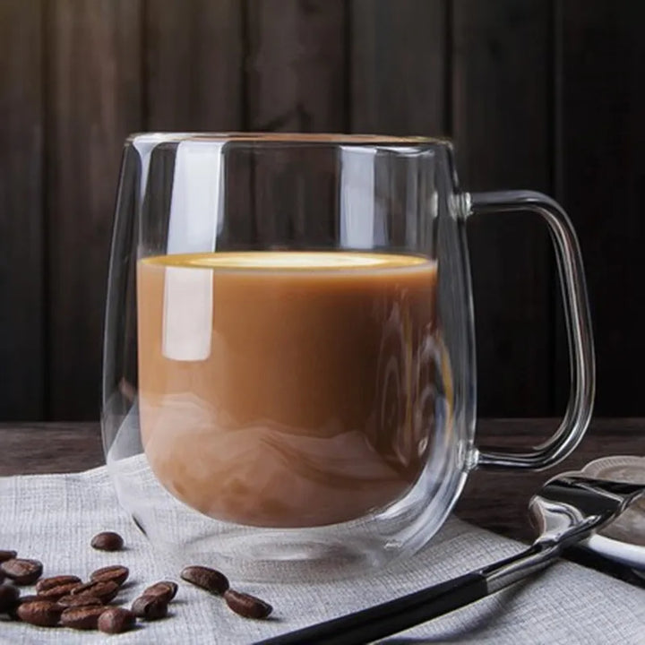 Double Wall Borosilicate Glass Mug