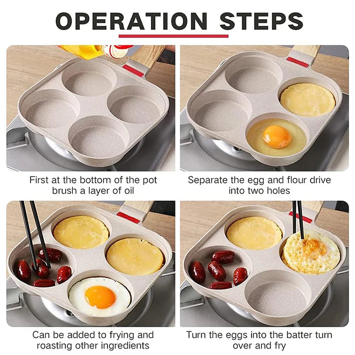 Cup Nonstick Egg Pancake Pan with Lid