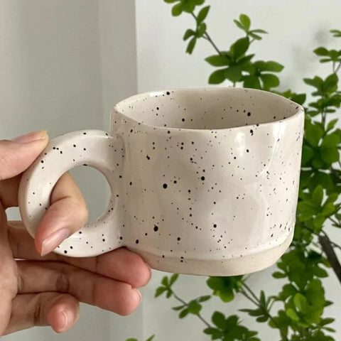 Ceramic Coffee Mug with Ring Handle