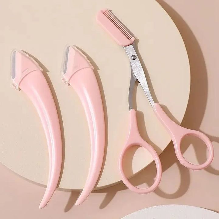 Eyebrow Trimmer Kit with Razor and Scissors