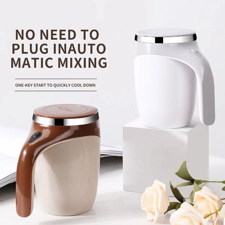 Rechargeable Portable Stainless Steel Self-Stirring Mug