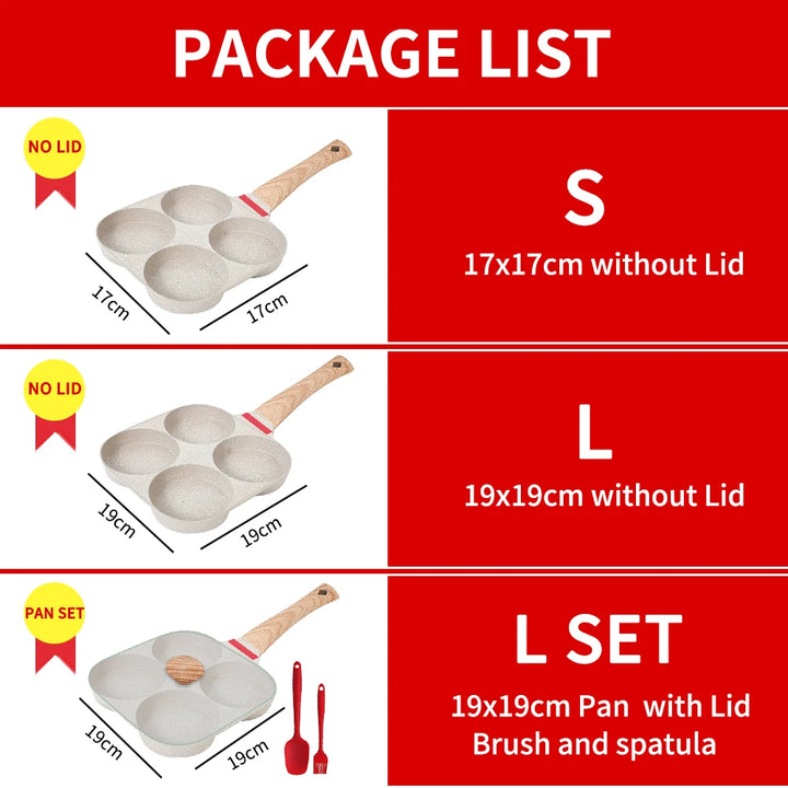 Cup Nonstick Egg Pancake Pan with Lid