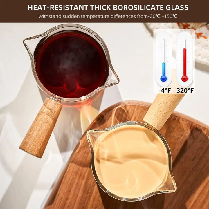 75ml Glass Espresso Measuring Cup with Handle & Spouts
