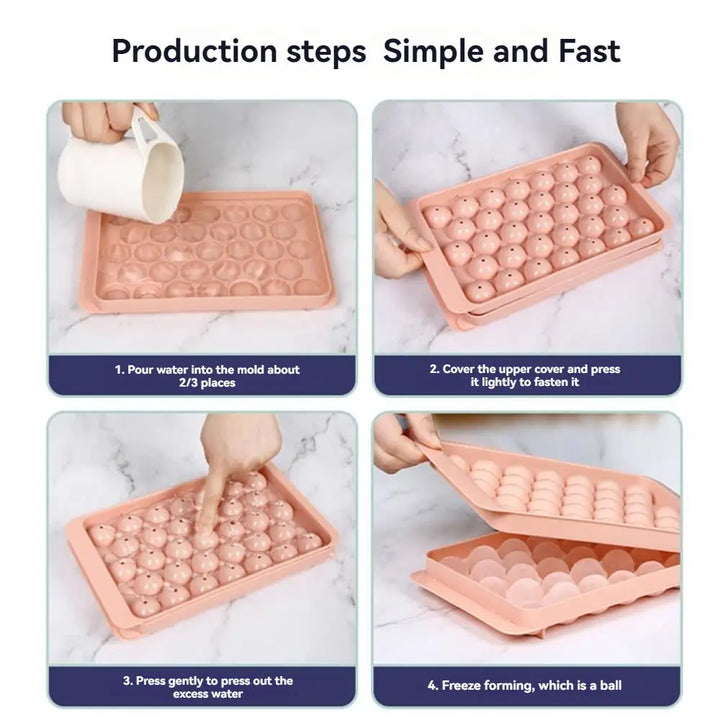 Round Ice Cube Tray with Lid