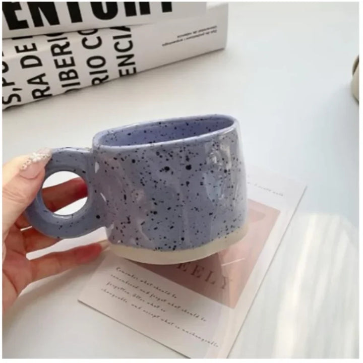 Ceramic Coffee Mug with Ring Handle