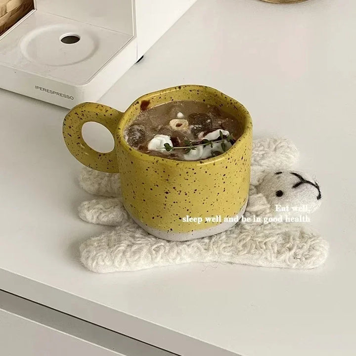 Ceramic Coffee Mug with Ring Handle