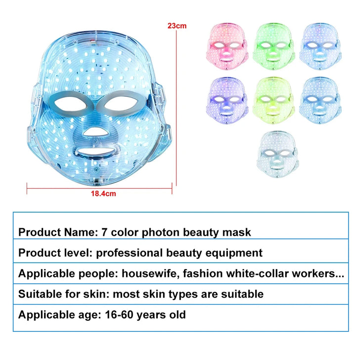 7 Colors LED Photon Therapy Facial Mask