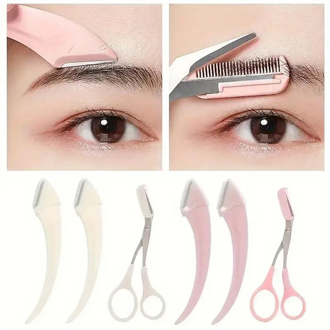Eyebrow Trimmer Kit with Razor and Scissors