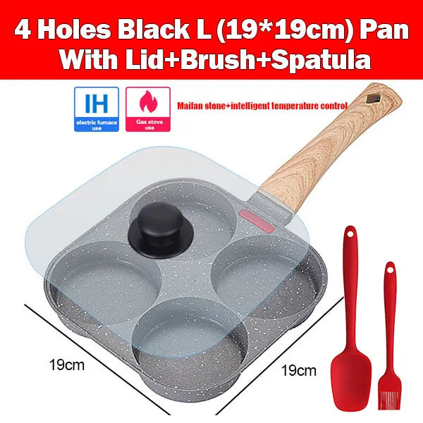 Cup Nonstick Egg Pancake Pan with Lid