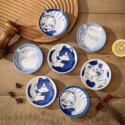 Japanese Lucky Cat Ceramic Dessert & Sauce Dish
