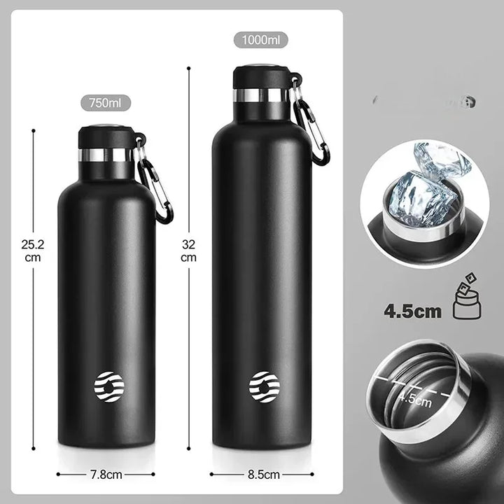 Stainless Steel Insulated Sports Bottle 750ml - 1000ml